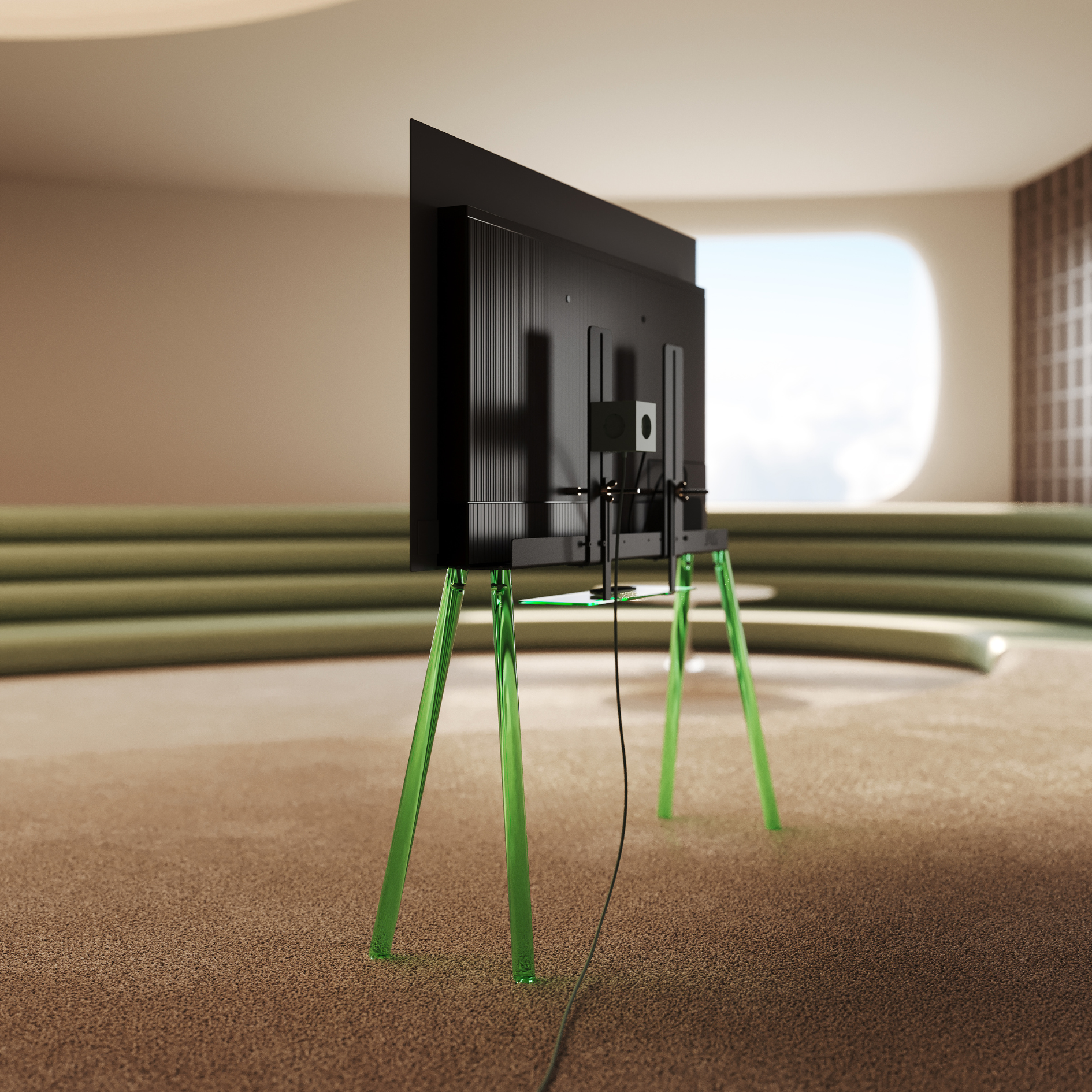 JALG TV-Stand Acrylic / Green 42" - 55"